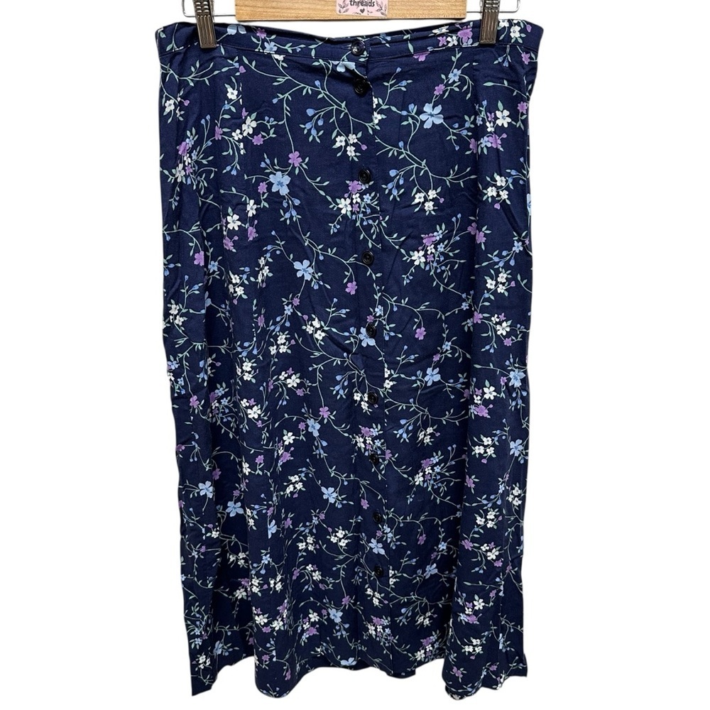 Women’s floral maxi skirt whimsigoth fairy grunge size medium button up